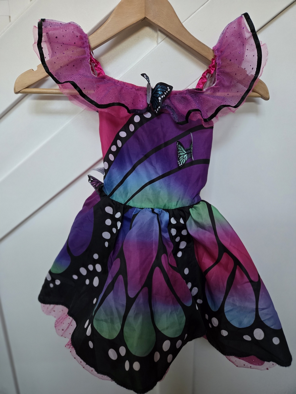 Girls Butterfly Pink & Rainbow Costume Dress - Kids Costume Size 3-4T